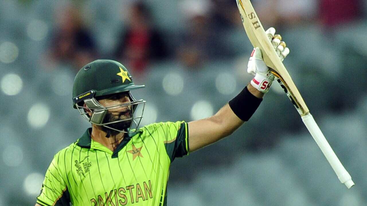 Sarfraz Ahmed celebrates