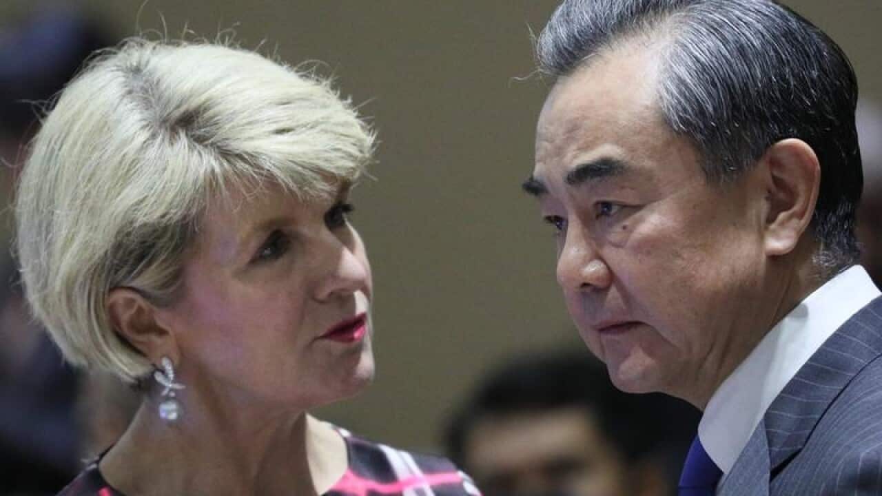 Julie Bishop and Chinese Foreign Minister Wang Yi