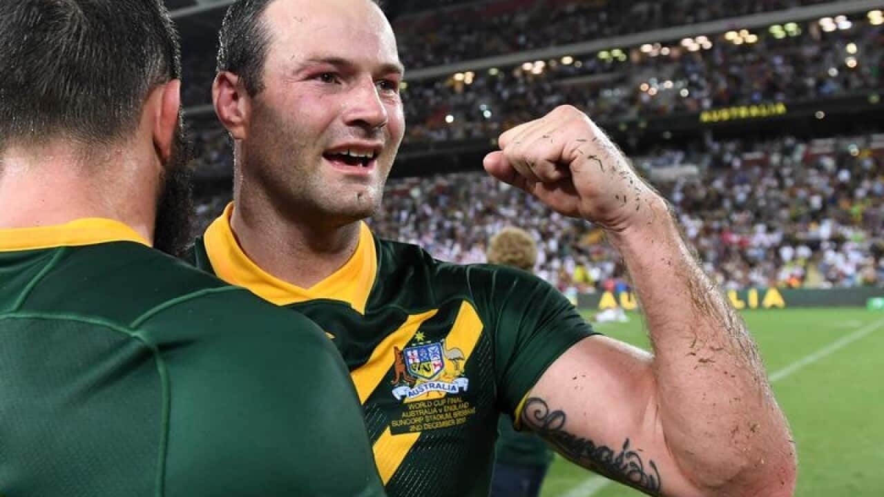 Boyd Cordner of Australia celebrating