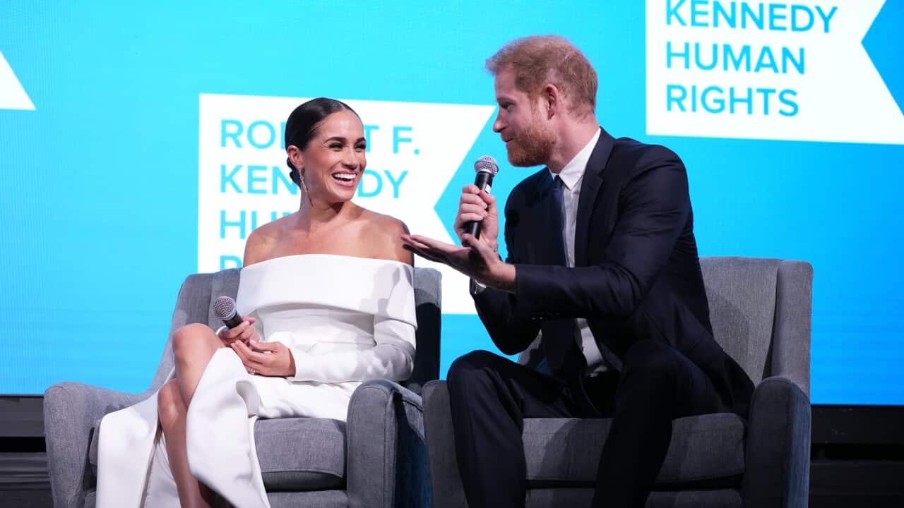 Meghan, Duchess of Sussex and Prince Harry, Duke of Sussex at a New York awards ceremony