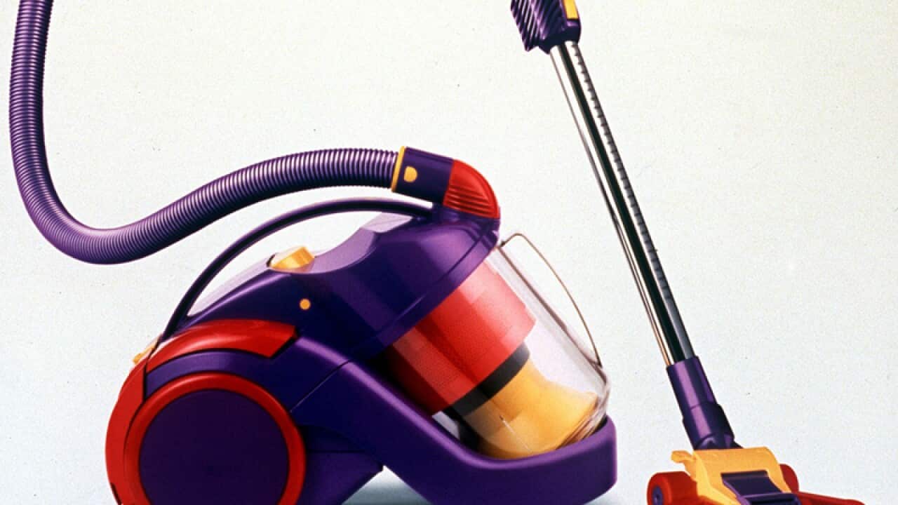 "DC02 De Stijl" model of designer James Dyson's Dual Cyclone vacuum