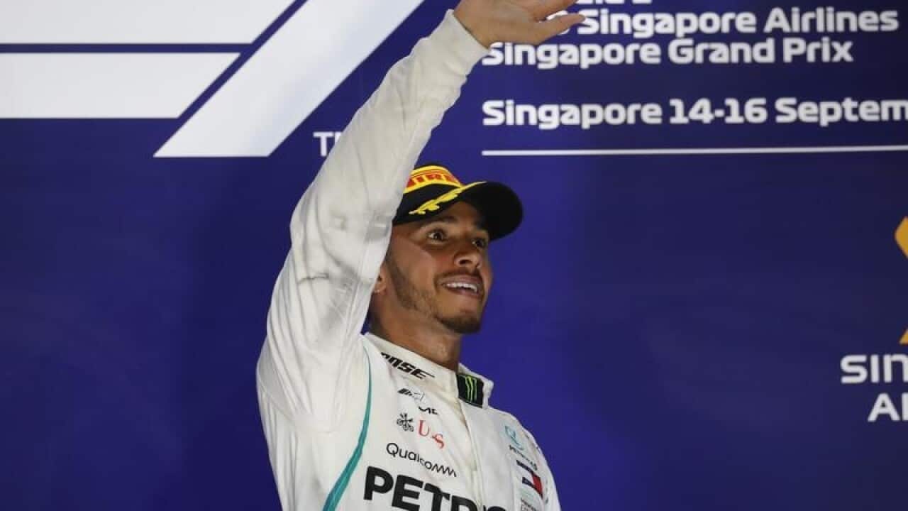British driver Lewis Hamilton of Mercedes.