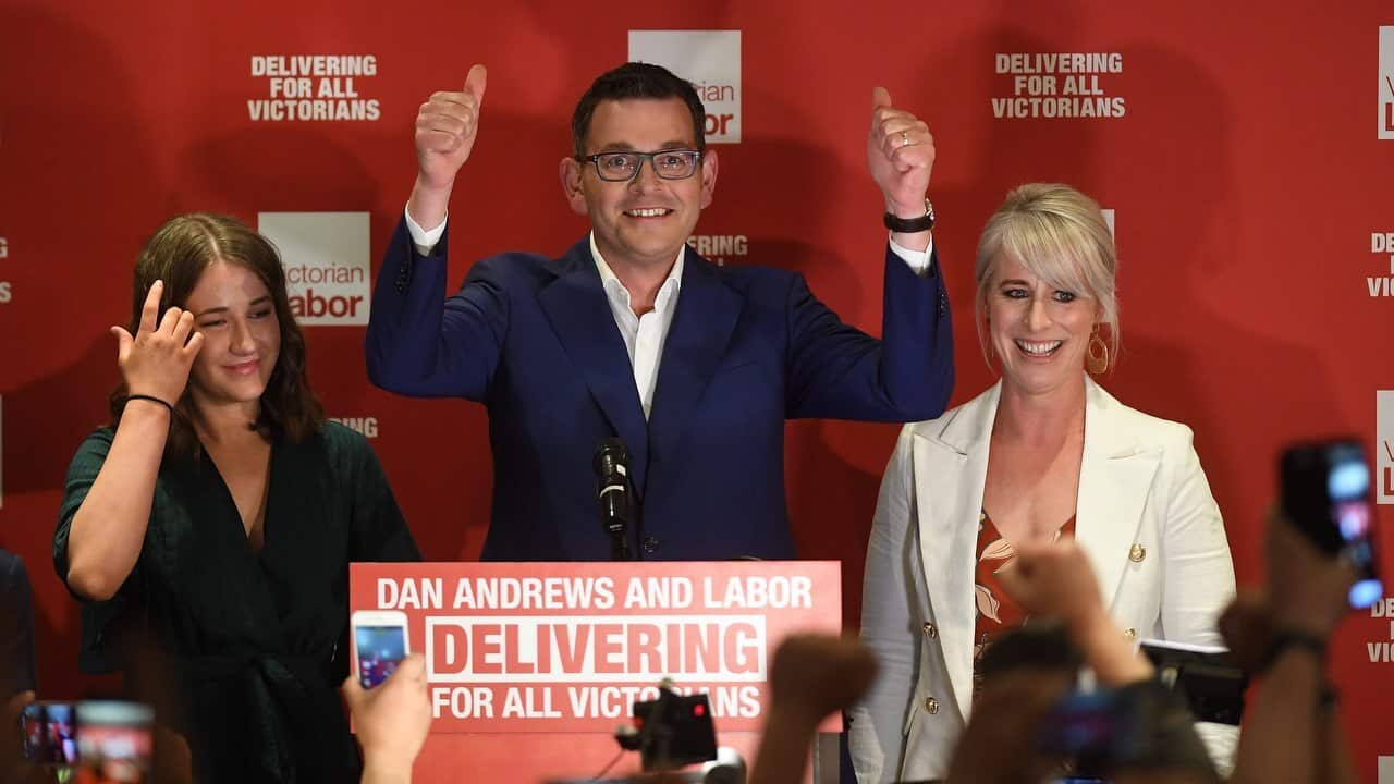 Daniel Andrews thanks supporters.