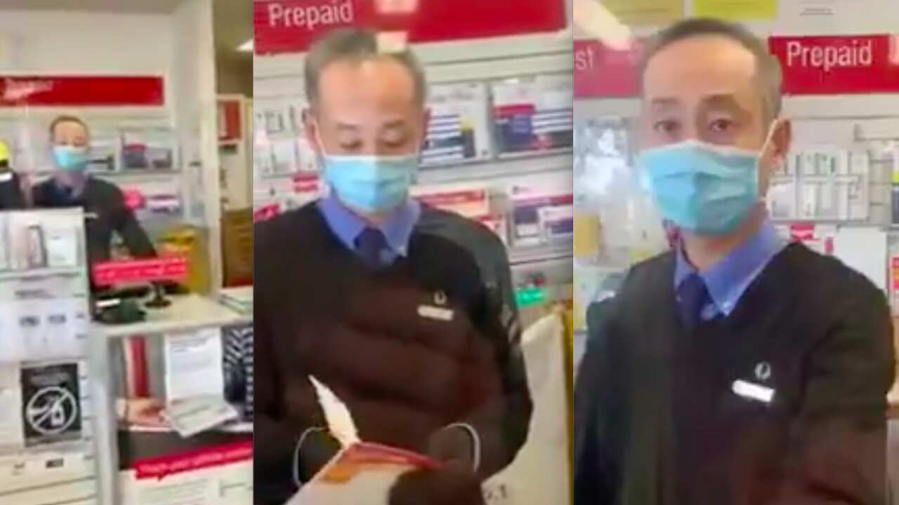 The woman at an Australia Post shop.