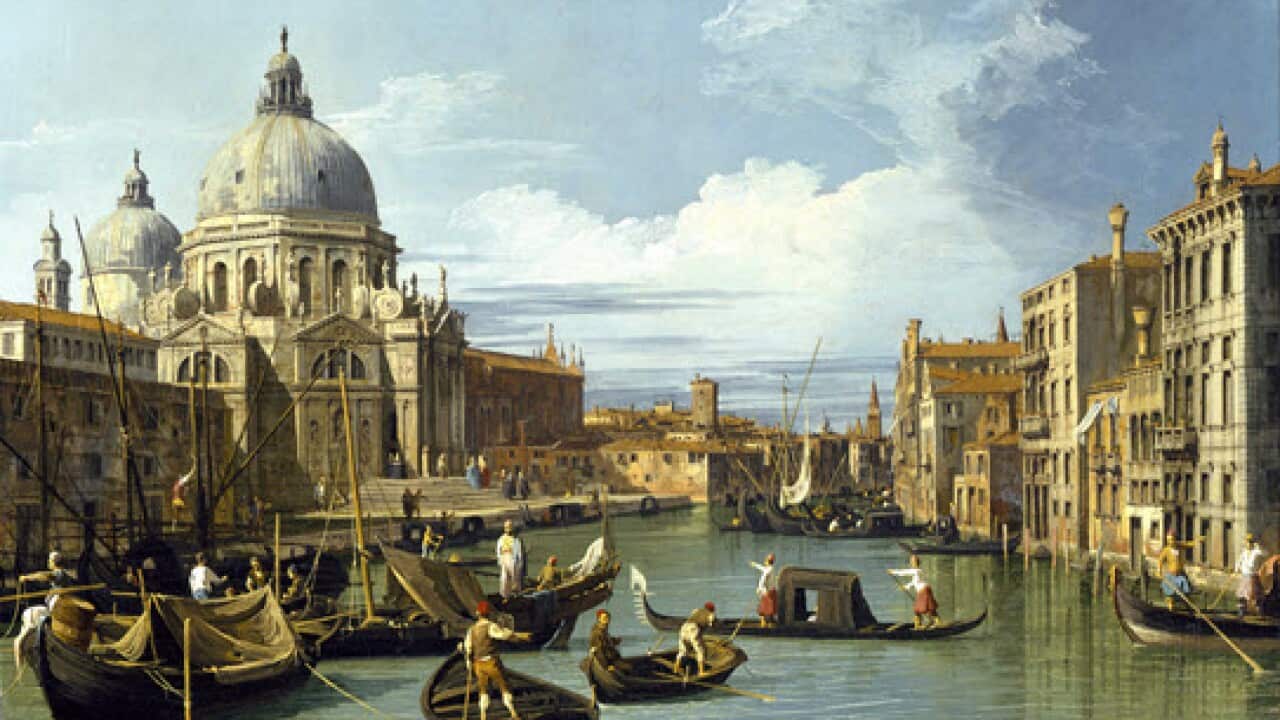 Entrance to the Grand Canal, Venice, Giovanni (Canaletto) Canal, oil on canvas, c.1730, Museum of Fine Arts, Houston