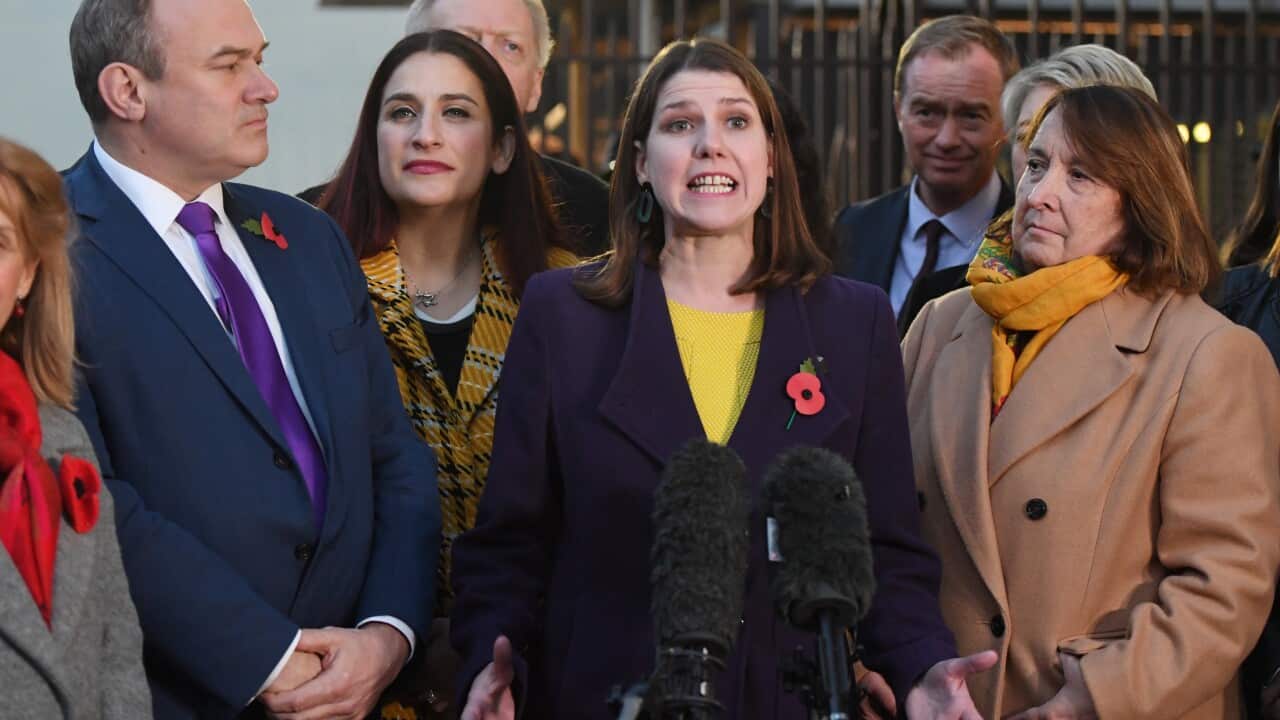 Leader of the Liberal Democrats Jo Swinson speaking to the media outside Houses of Parliament in London.. Picture date: Wednesday October 30,2019. See PA story POLITICS Brexit. Photo credit should read: Stefan Rousseau/PA Wire