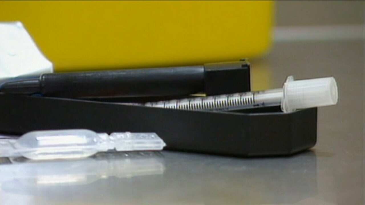 A used needle at a safe injecting room