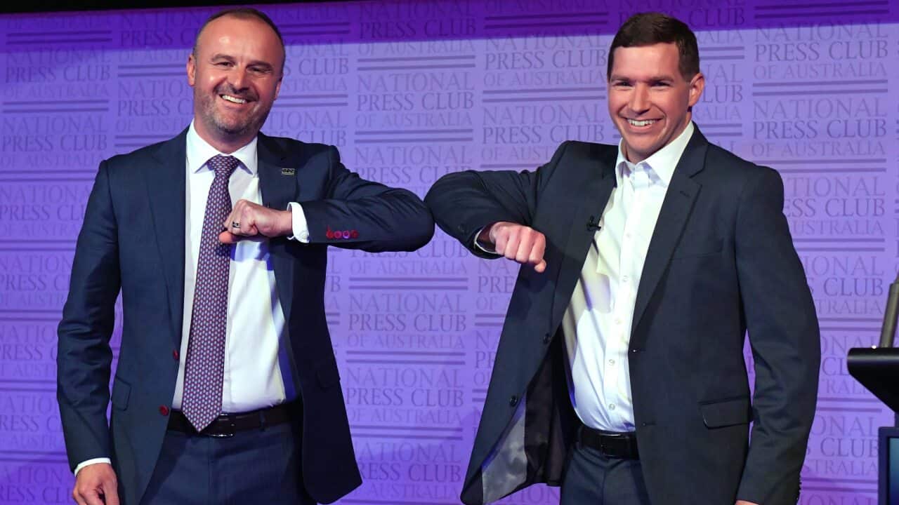 Labor's Andrew Barr and the Liberal's Alistair Coe