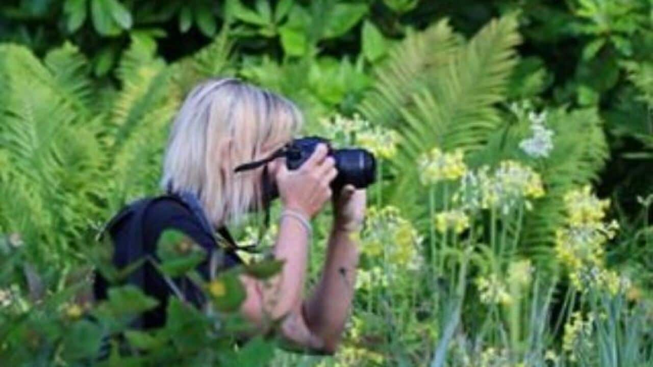 Reiseblogger Silke im Einsatz für ihre Webseite.