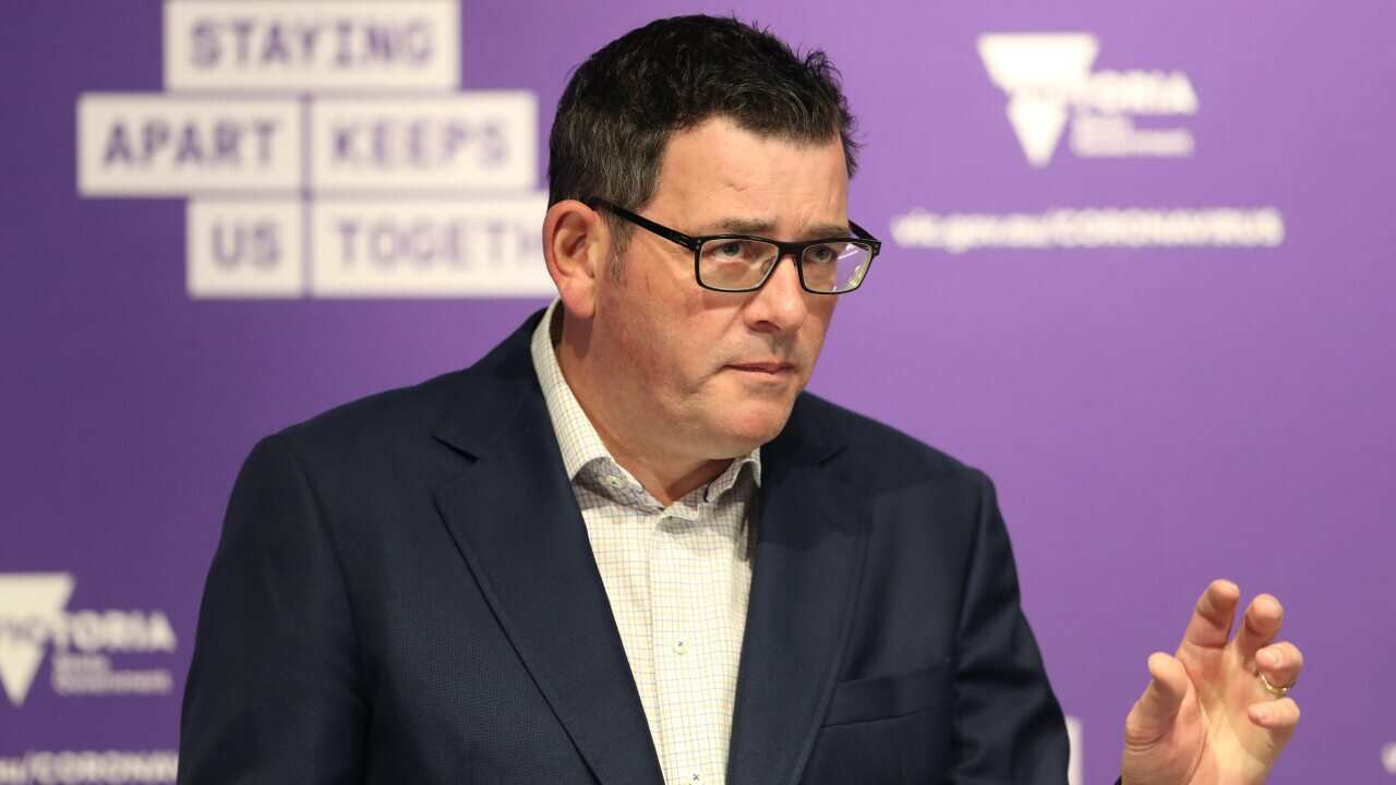 Victorian Premier Daniel Andrews addresses the media during a press conference in Melbourne, Sunday, June 28, 2020.