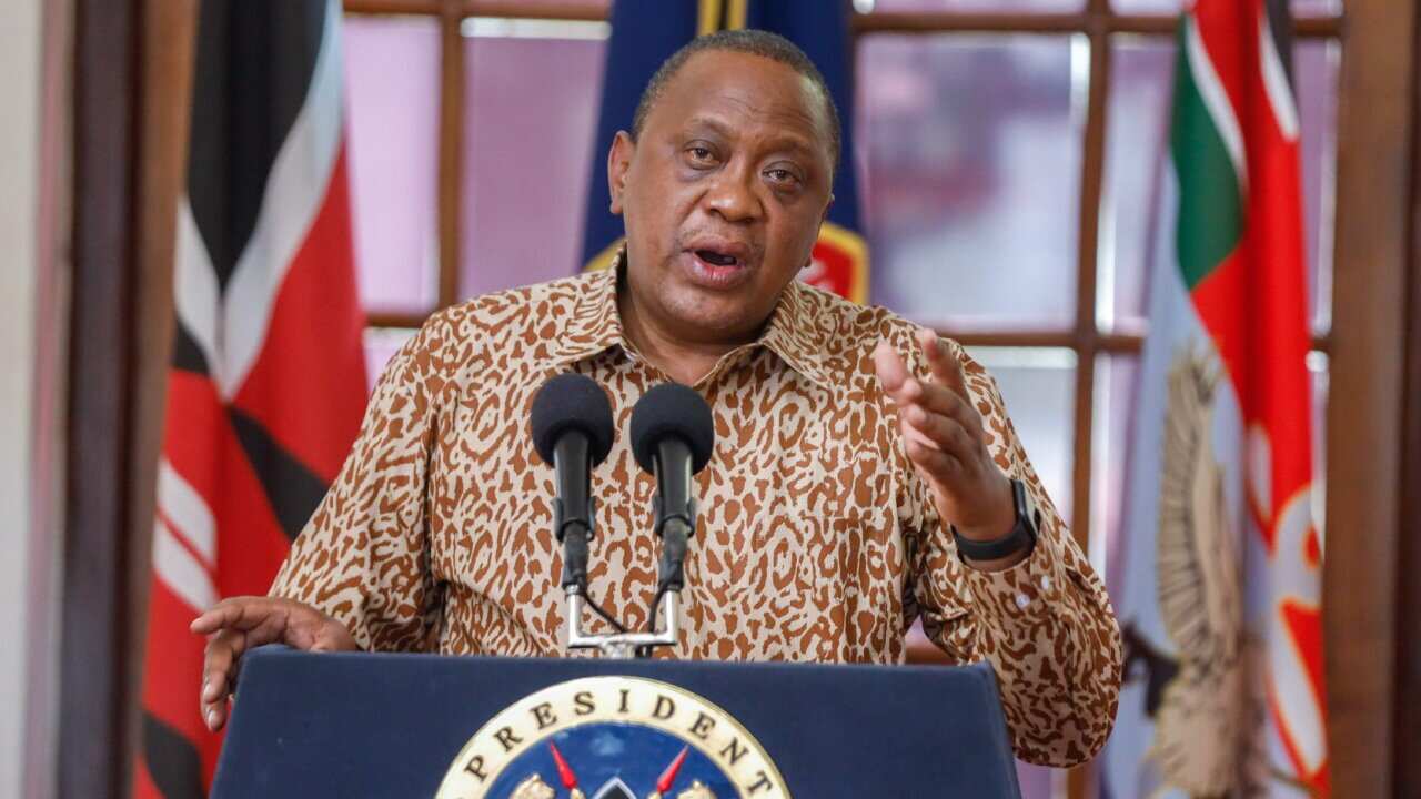 Rais Uhuru Kenyatta, wa Kenya akitoa hotuba