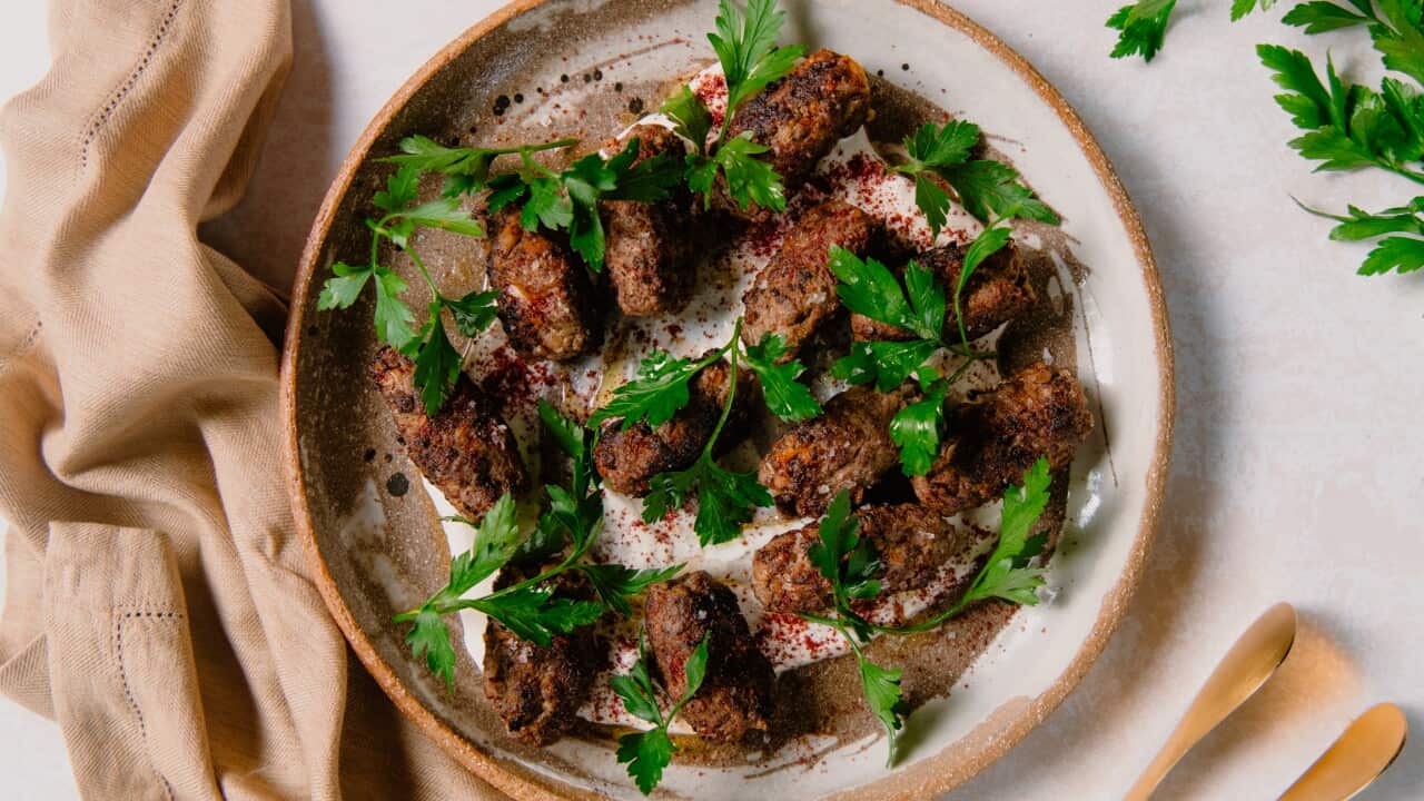 Venison & macadamia kofta with tahini yoghurt