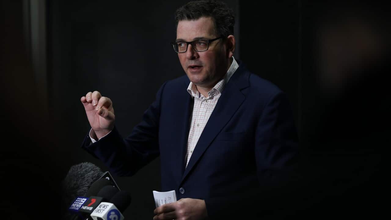 Victorian Premier Daniel Andrews addresses the media in Melbourne