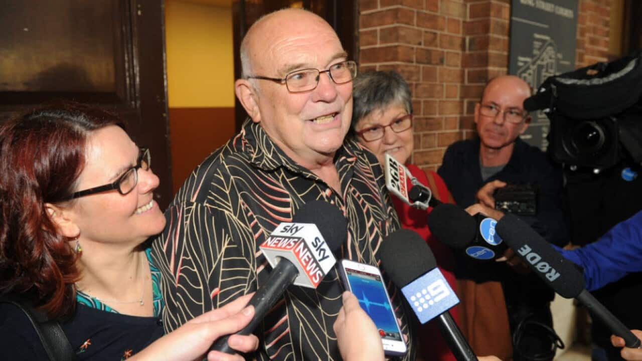 Don spencer, brother of victim Isabella Spencer, speaks to the media outside the Supreme Court of NSW, Sydney, Friday, Dec. 16, 2016.