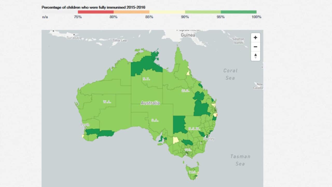 Explore the immunisation rates for children in your area