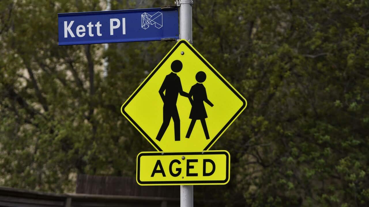 A road sign outside an aged care centre (AAP).