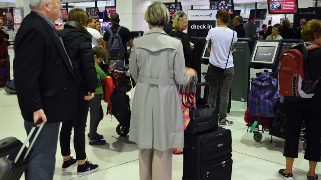 Travellers at the Sydney International Airport