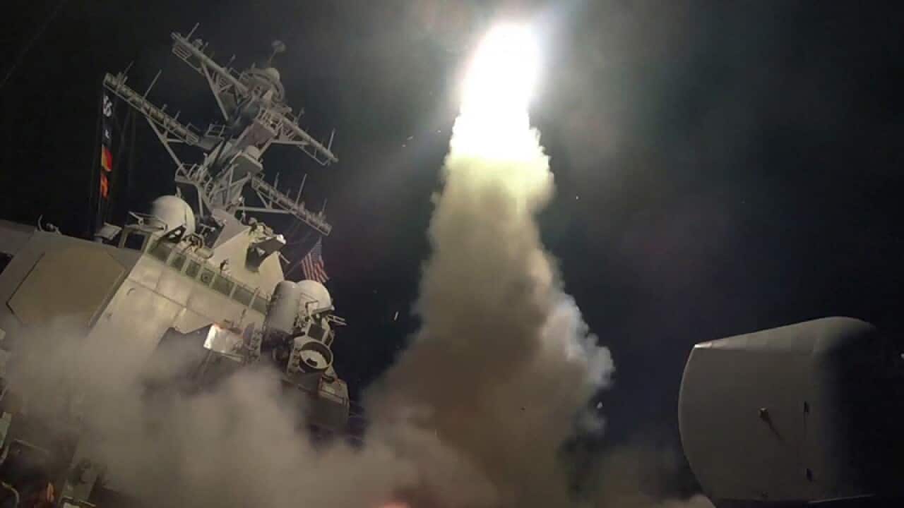 USS Porter launches a tomahawk land attack missile