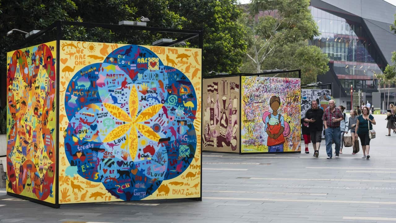 More than 300 young migrants took part in the Harmony Art Collective exhibition.