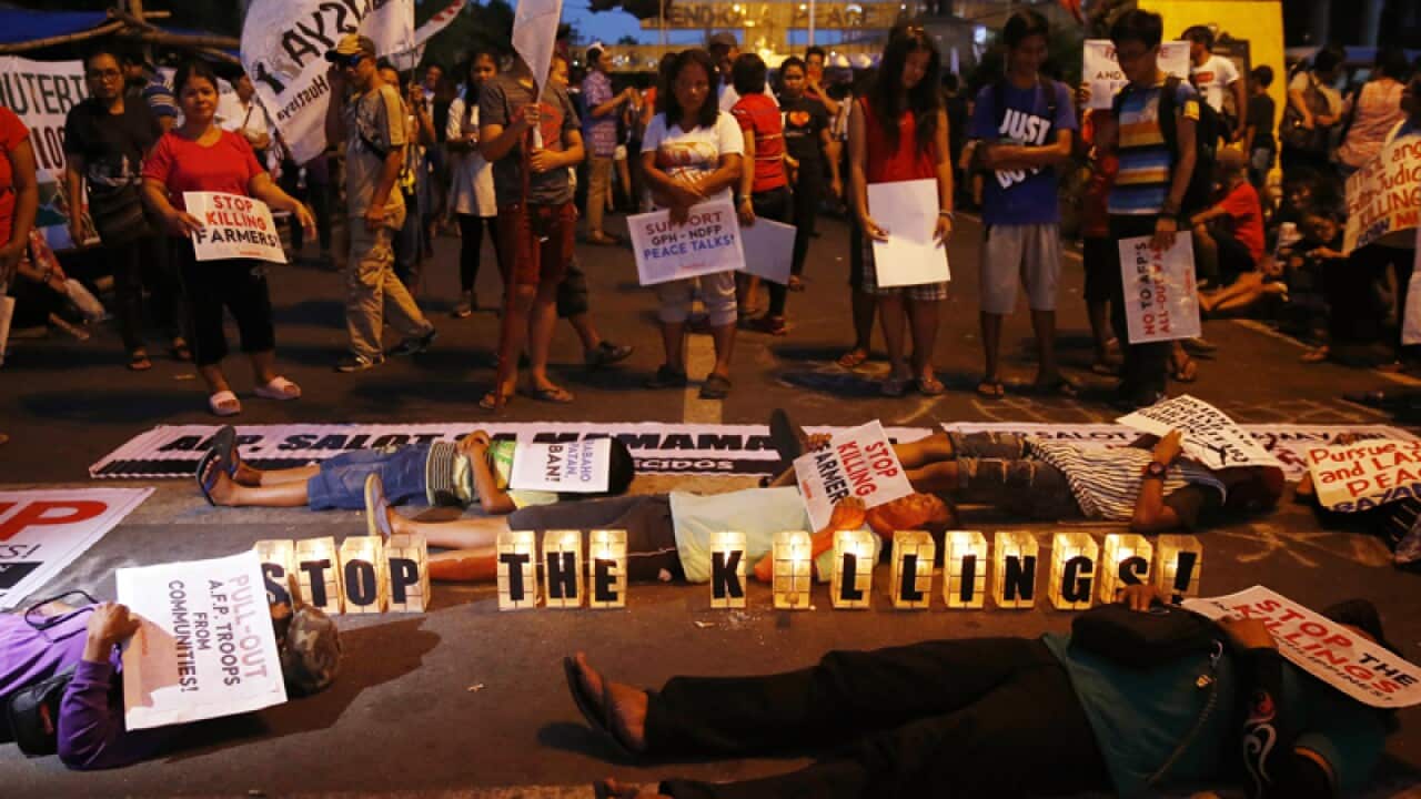 Protesters rally against killings in the war on drugs