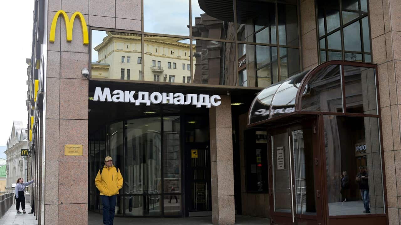 A closed McDonald's restaurant in Moscow