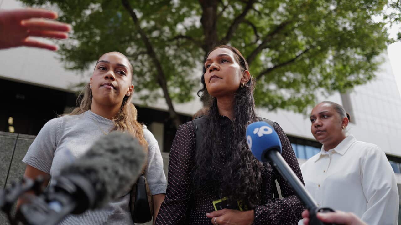 Family members of Australian citizen Donna Nelson speak to media