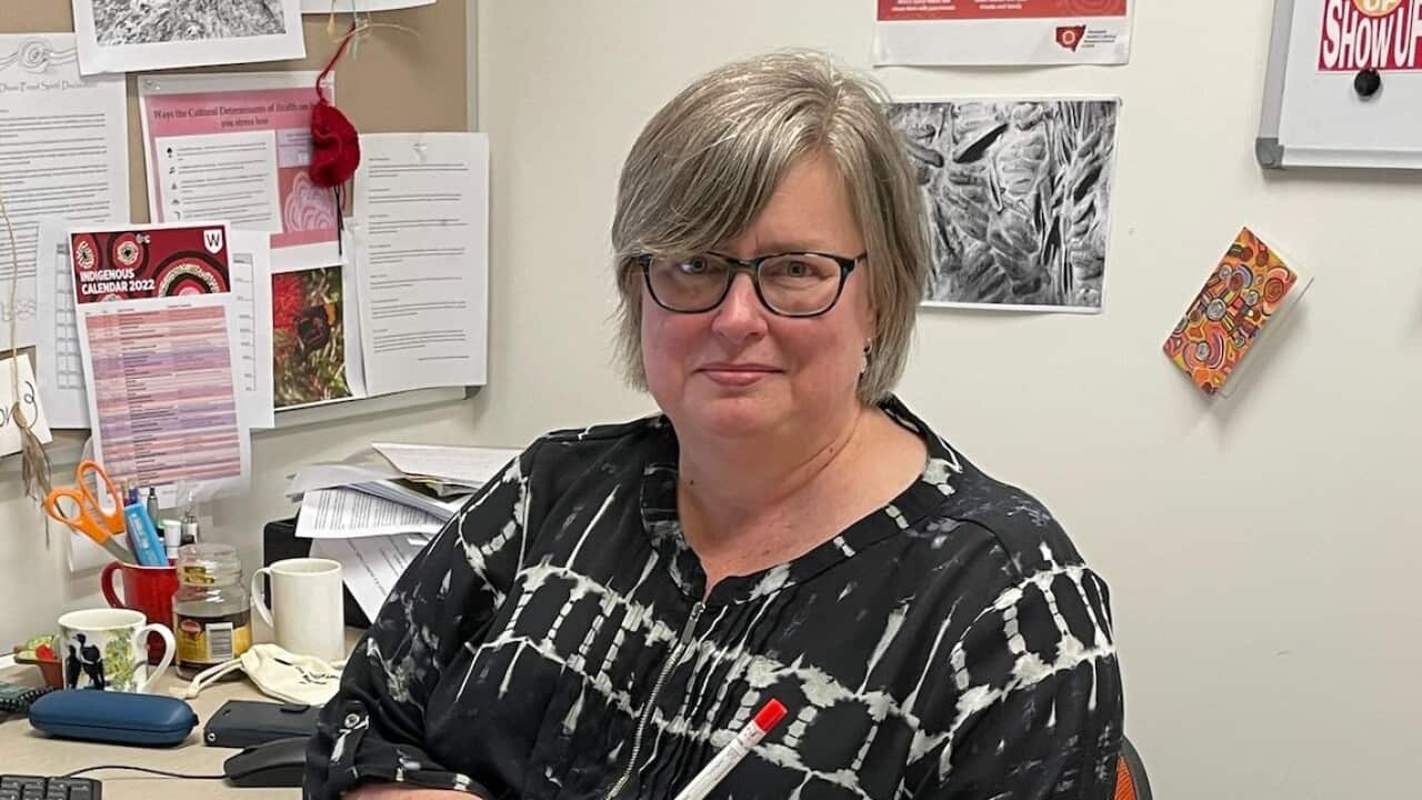 Registered nurse and Wiradjuri woman Alison Barnes holding a new self screening swab (SBS-Sandra Fulloon).jpeg