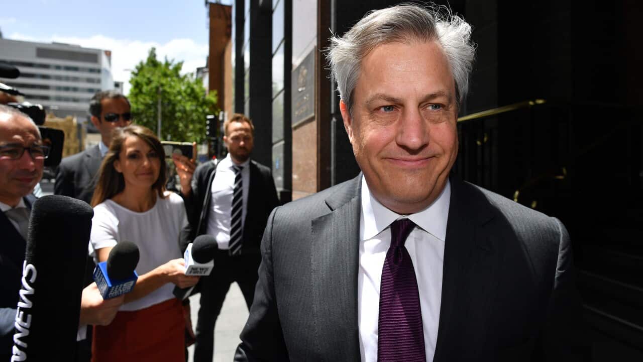 Westpac CEO Brian Hartzer speaks to the media as he leaves the Royal Commission into Misconduct in the Banking, Superannuation and Financial Services Industry in Sydney, Thursday, November 22, 2018. (AAP Image/Joel Carrett) NO ARCHIVING