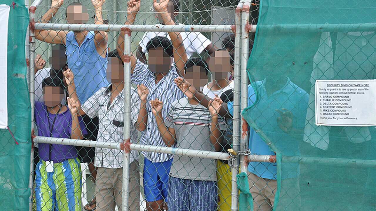 Asylum seekers at the Manus Island detention centre