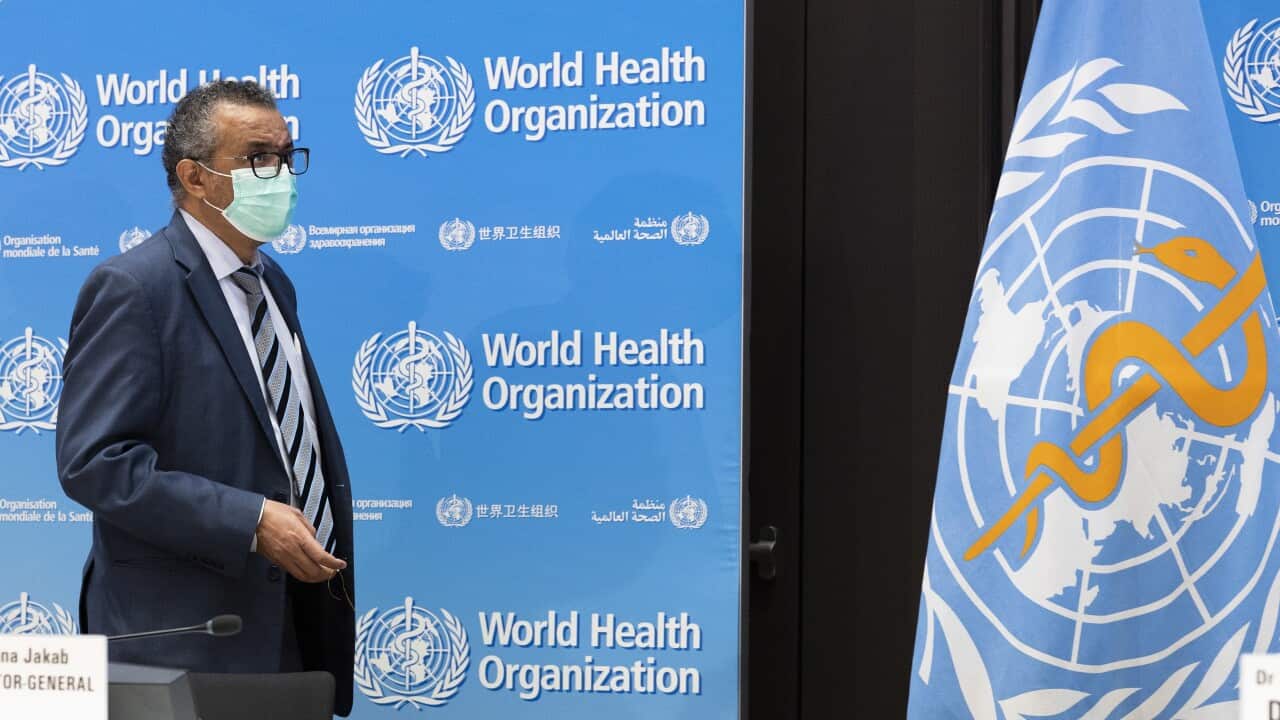 Tedros Adhanom Ghebreyesus, Director General of the WHO, attends a press conference about global health priorities in 2022