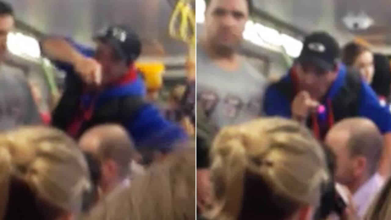 Scuffle on a Melbourne train