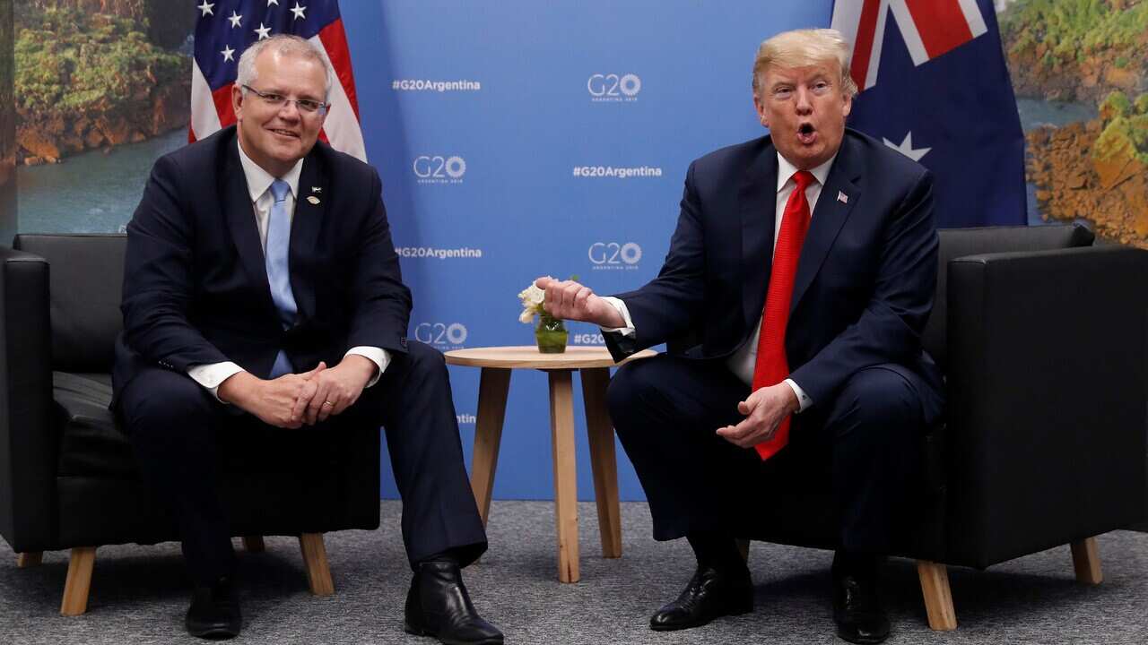 Australian Prime Minister Scott Morrison meets with US President Donald Trump during the G20 summit in Buenos Aires.