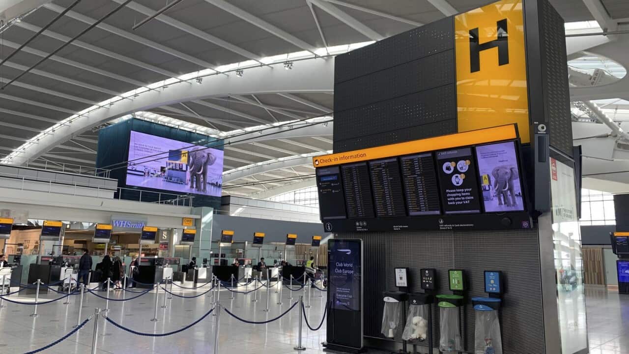 A deserted Heathrow Airport, as London begins an emergency lockdown