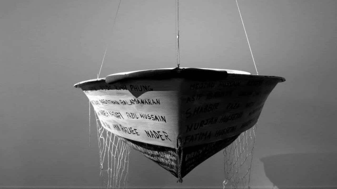 Installation Call Them Home by Marziya Mohammedali commemorates the known and unknown casualties of Australia’s border protection policies