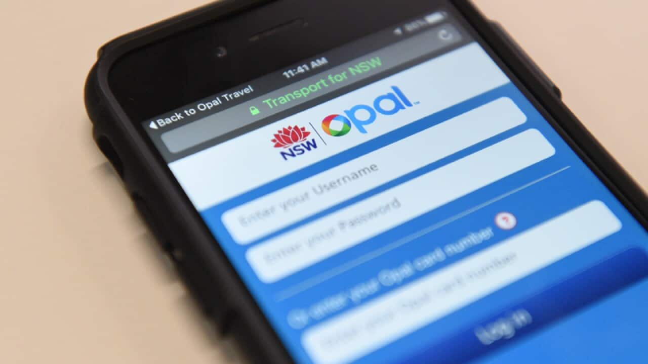A New South Wales Transport mobile phone Opal application