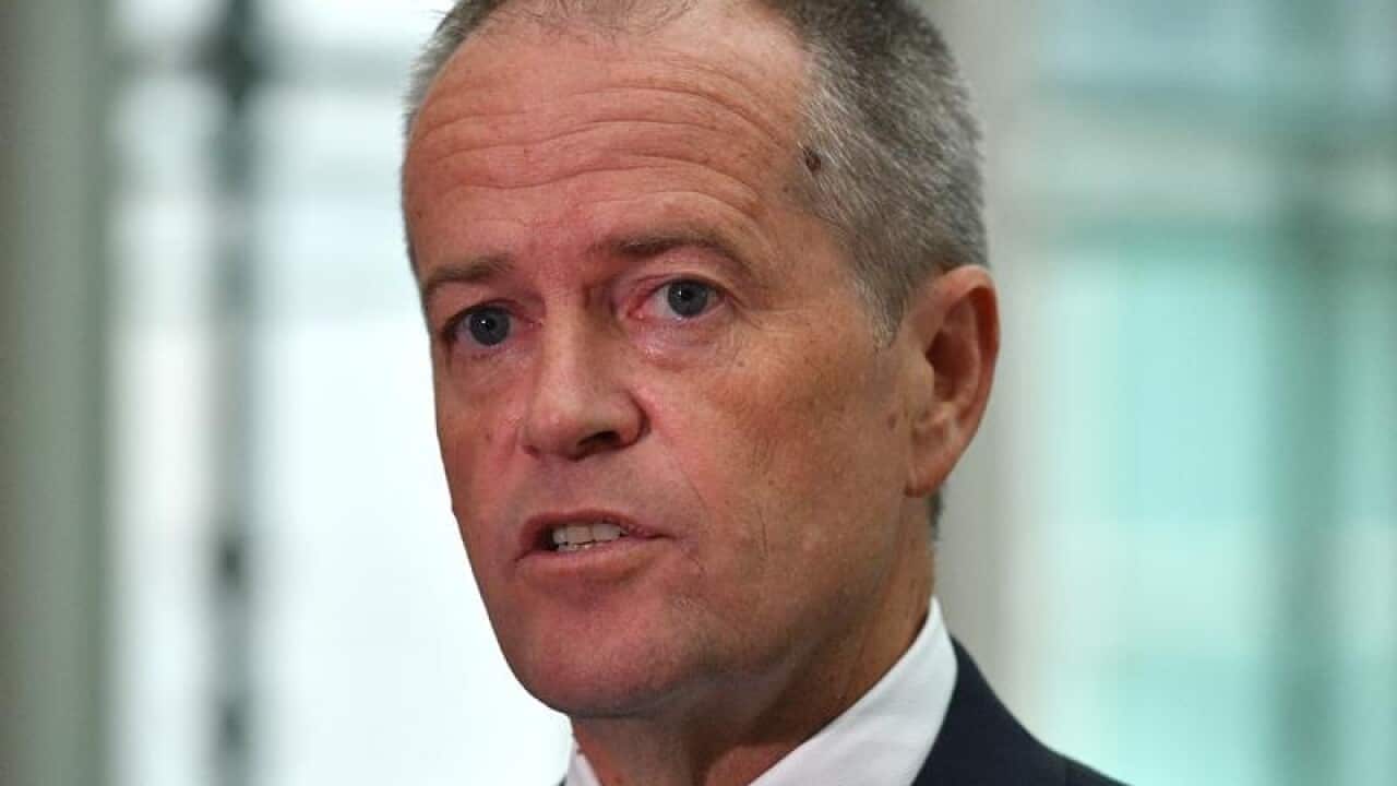 Bill Shorten at a press conference at Parliament House in Canberra.