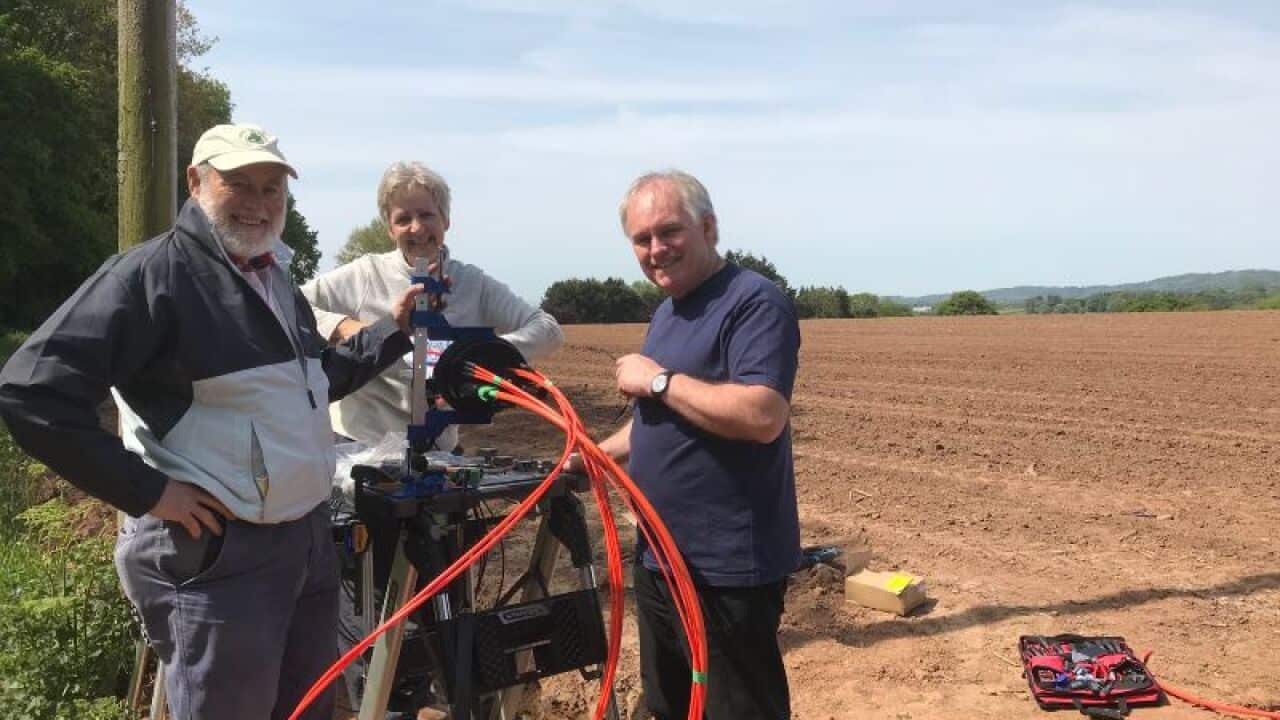 Residents working on the broadband project