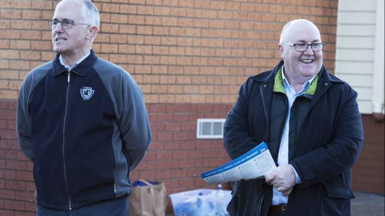 Malcolm Turnbull with Liberal candidate Brett Whiteley,