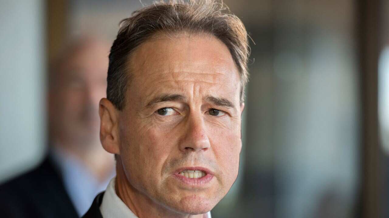 Health Minister Greg Hunt addresses the media in Melbourne, Sunday, March 8, 2020