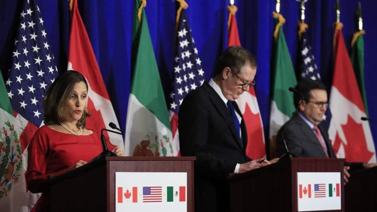 Trade representatives from Canada, United State and Mexico.