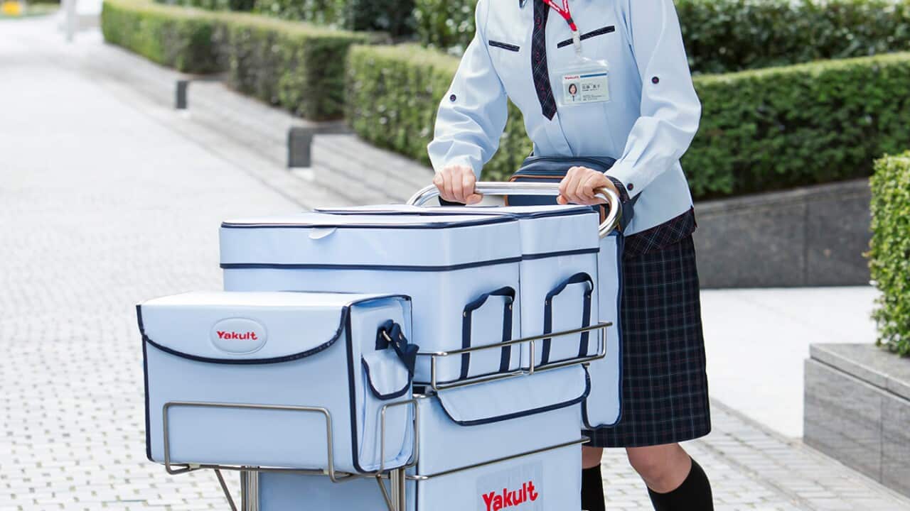 Woman who delivers Yakult in japan