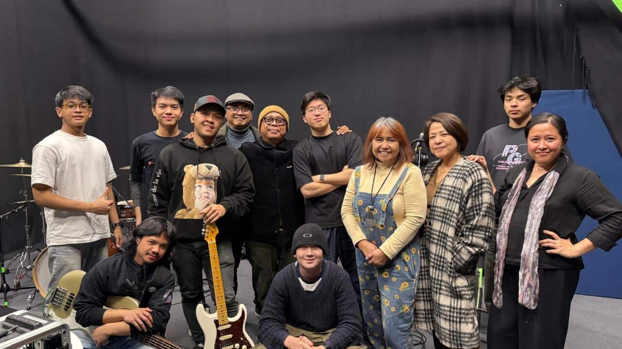 Some musicians and crew of Tembang Nusantara 2025 posed after rehearsal. The musical extravaganca will be held on the 16 Aug at Storey Hall, RMIT University, Melbourne.