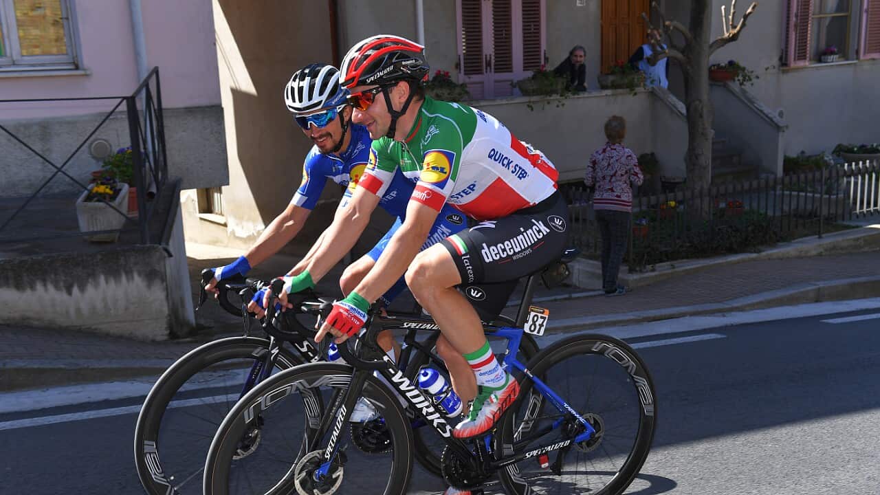 Elia Viviani, Julian Alaphilippe, Deceuninck-Quick Step