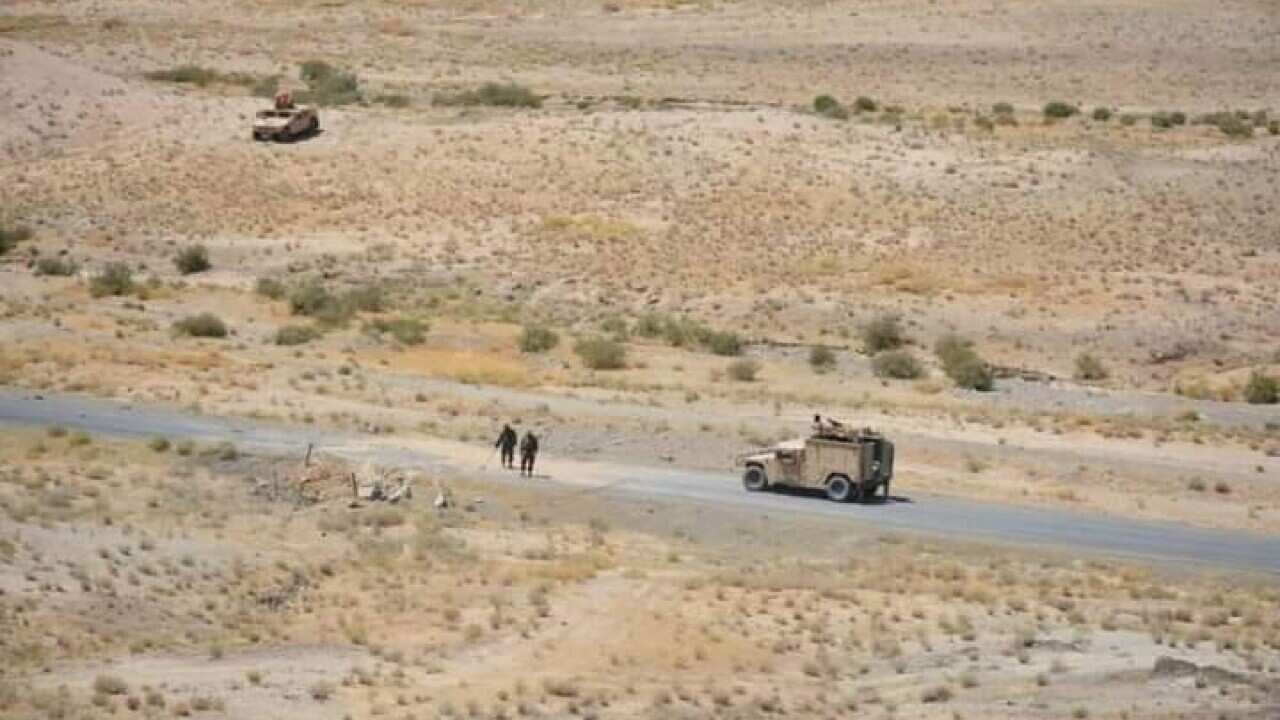 Afgha forces in battlefield