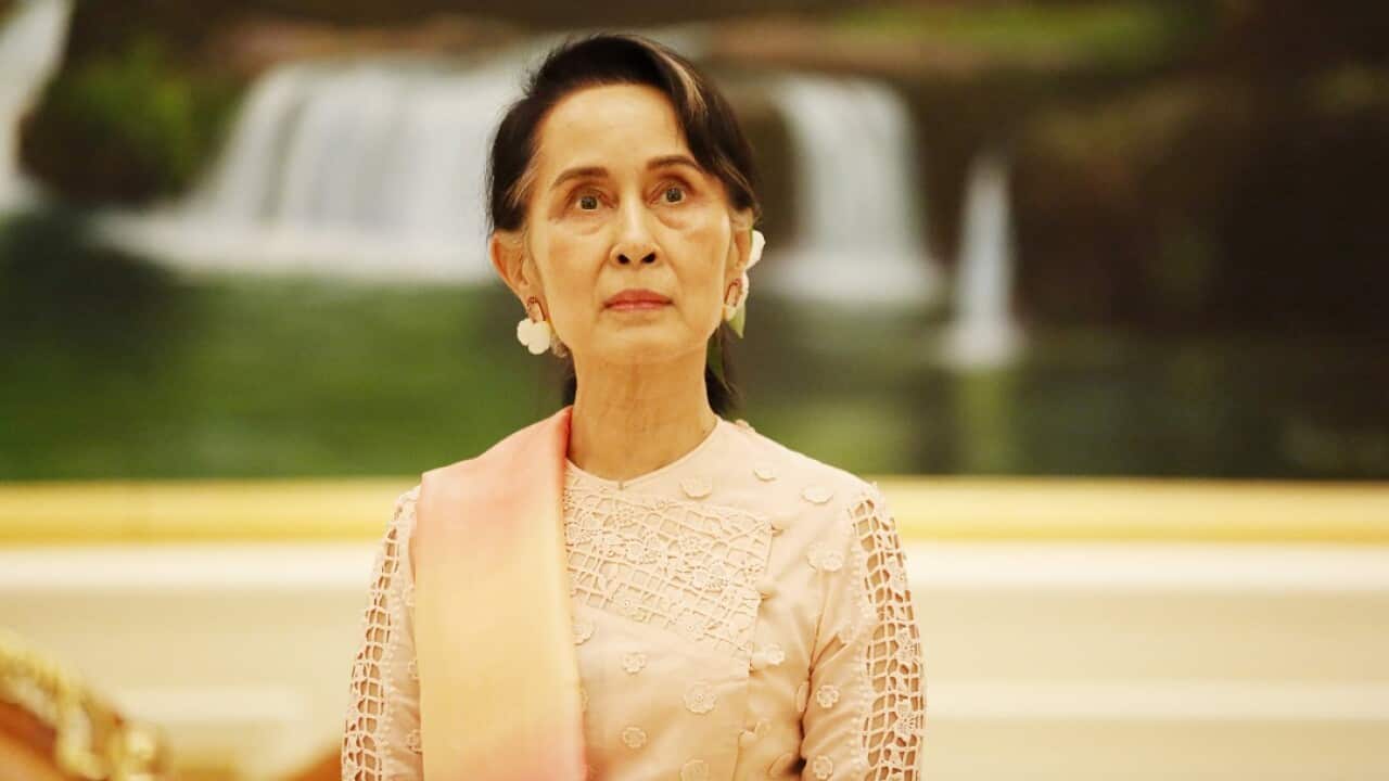 Aung San Suu Kyi in Myanmar's capital Naypyidaw.