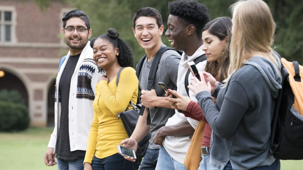 Diverse Group of College Friends