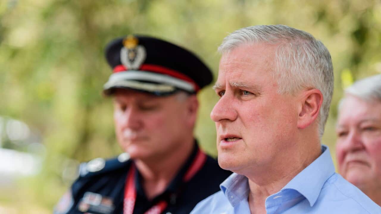 Michael McCormack visits the Miriam Vale Evacuation centre, Gladstone, Saturday, December 1, 2018.