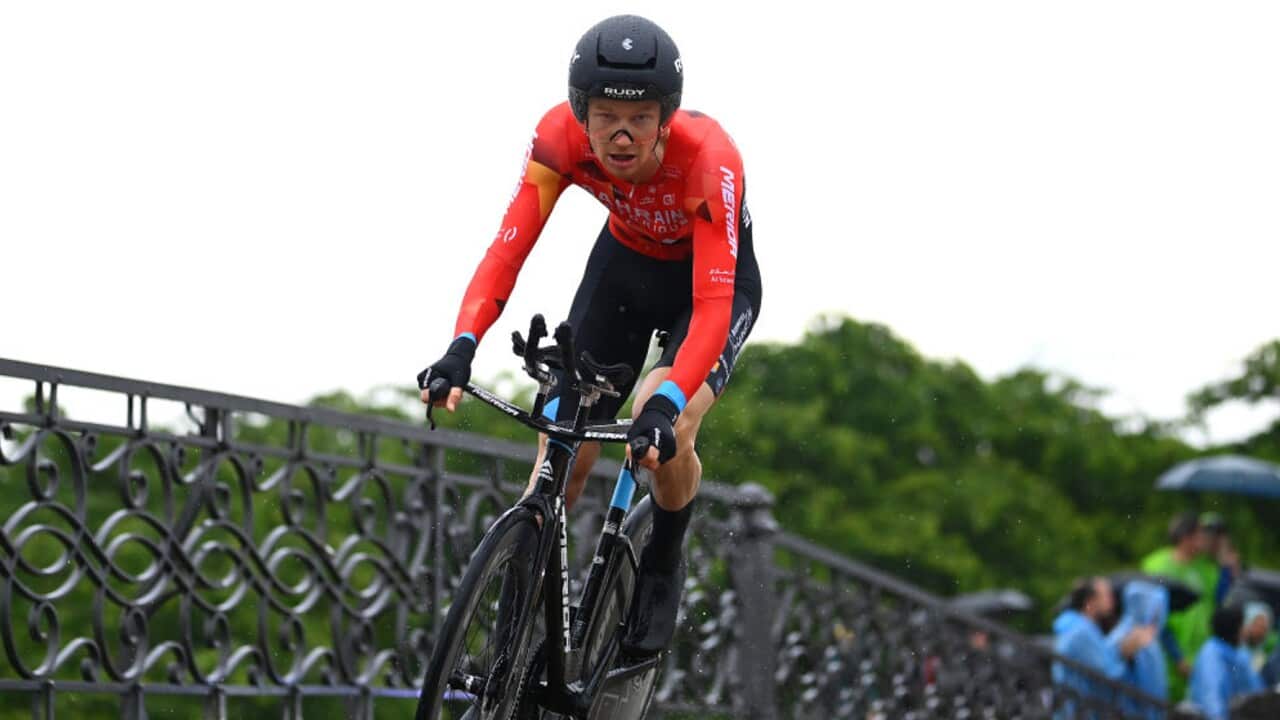 Jack Haig (Bahrain Victorious) during Stage 1 of the 2022 Tour de France