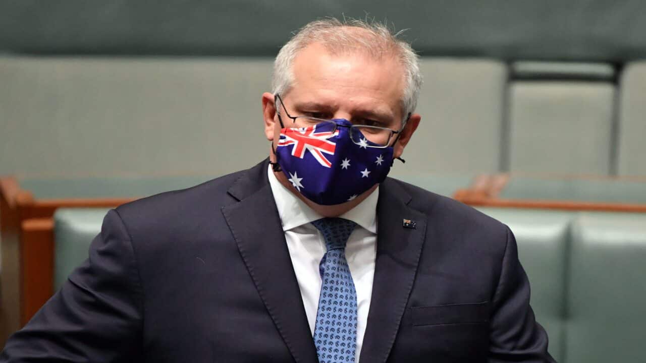 Prime Minister Scott Morrison at Parliament House in Canberra, 23 August, 2021.