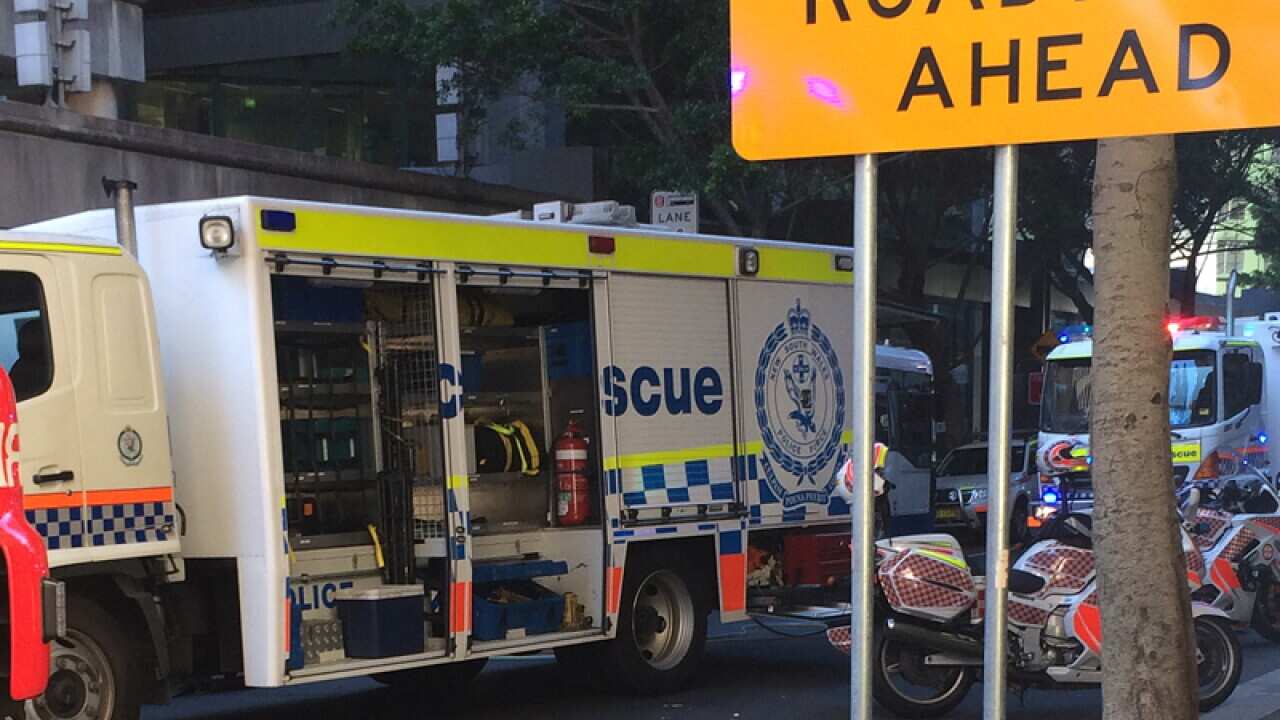 Emergency services at the site of a bus accident in Sydney